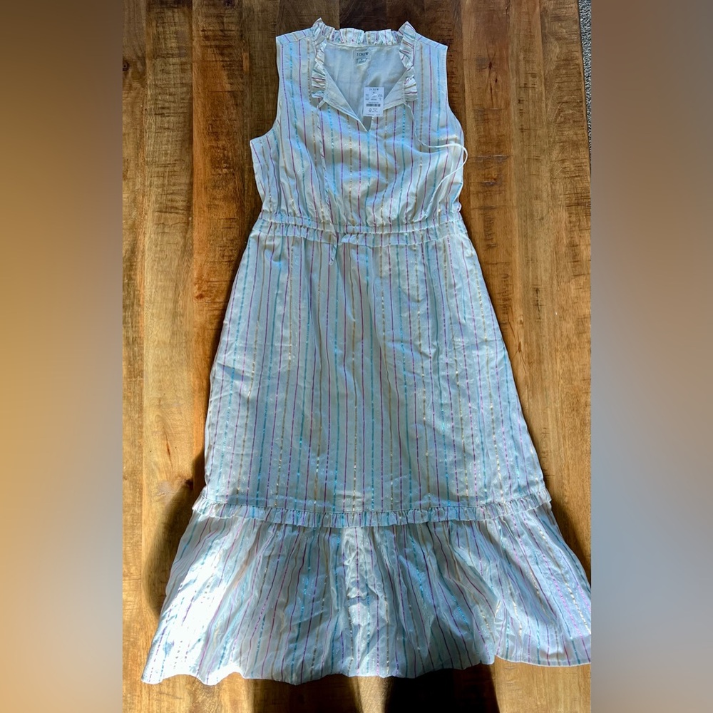 J. Crew Striped Maxi Dress - White and Blue